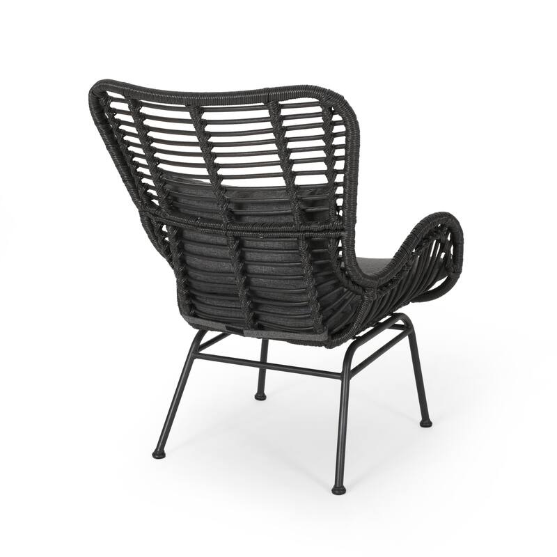 Montana Indoor/Outdoor Wicker Club Chairs with Cushion (Set of 2) by Christopher Knight Home