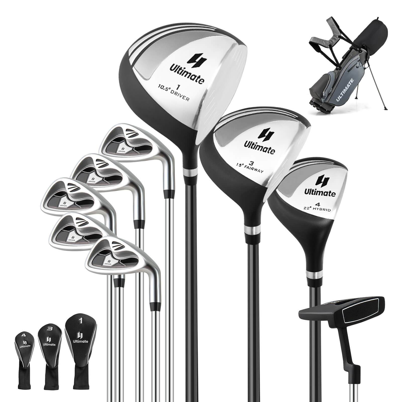 Costway Men's Complete Golf Clubs Package Set 10 Pieces Includes