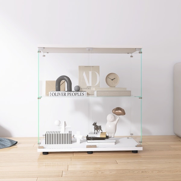 Glass bookshelves cheap for sale