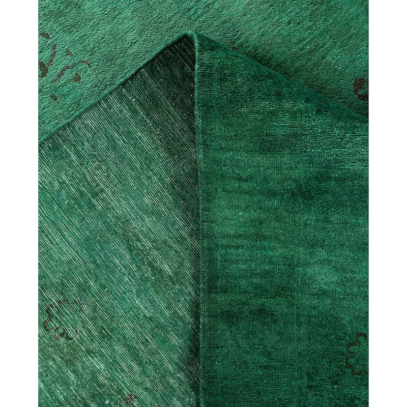 Overdyed One-of-a-Kind Hand-Knotted Area Rug - Green - 6' 3" x 8' 9"