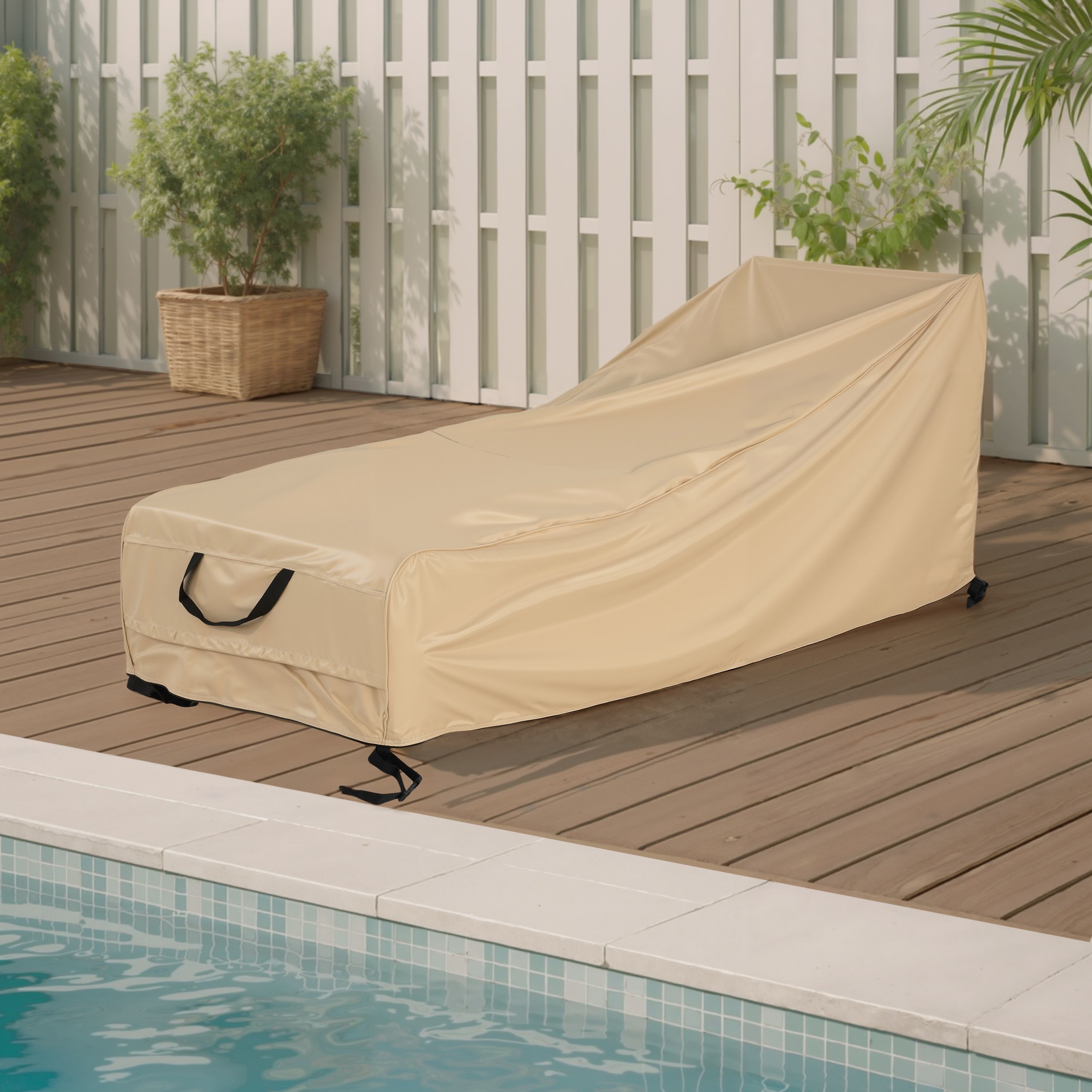 Christopher Knight Home - Shield Outdoor Slope Chaise Lounge Cover with Secure Fit and All-Weather Protection