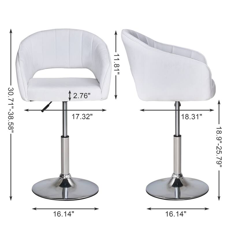 VECELO Bar Stool Chair Height Adjustable, Home Office Chair 360°Swivel Chair