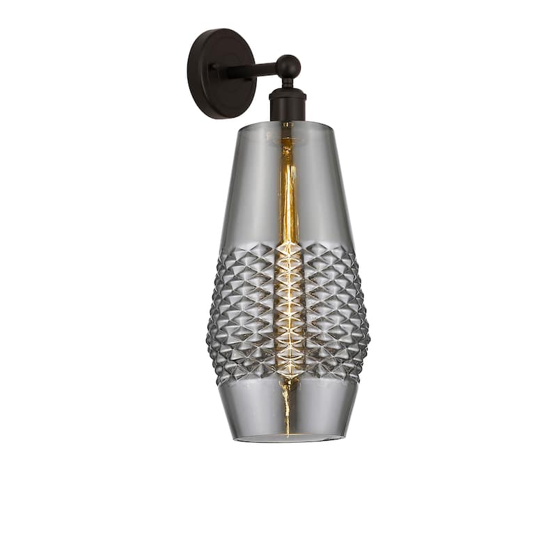 Innovations Lighting Windham - 1 Light 7" Sconce - Smoked/Oil Rubbed Bronze