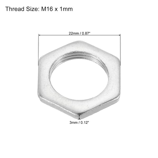 10pcs M16x1.0 Steel Hex Nuts Hardware Nuts Screw Bolt Fasteners 3mm