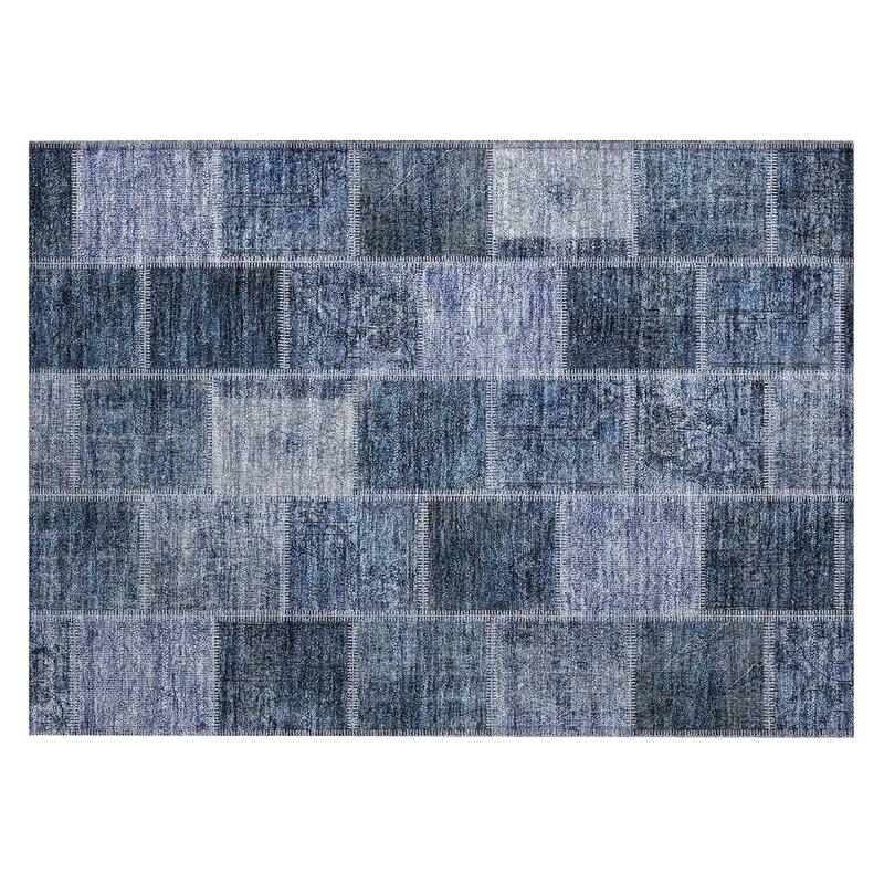 Machine Washable Indoor/ Outdoor Chantille Traditional Patchwork Rug