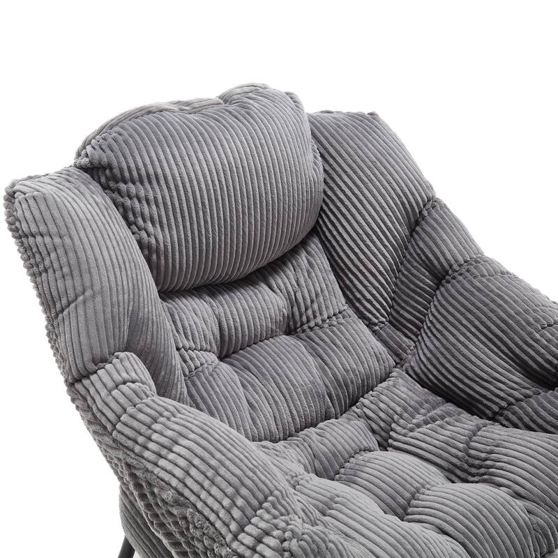 Modern Lounge Chair with Ottoman, Leisure Chair with Footrest for Small Space