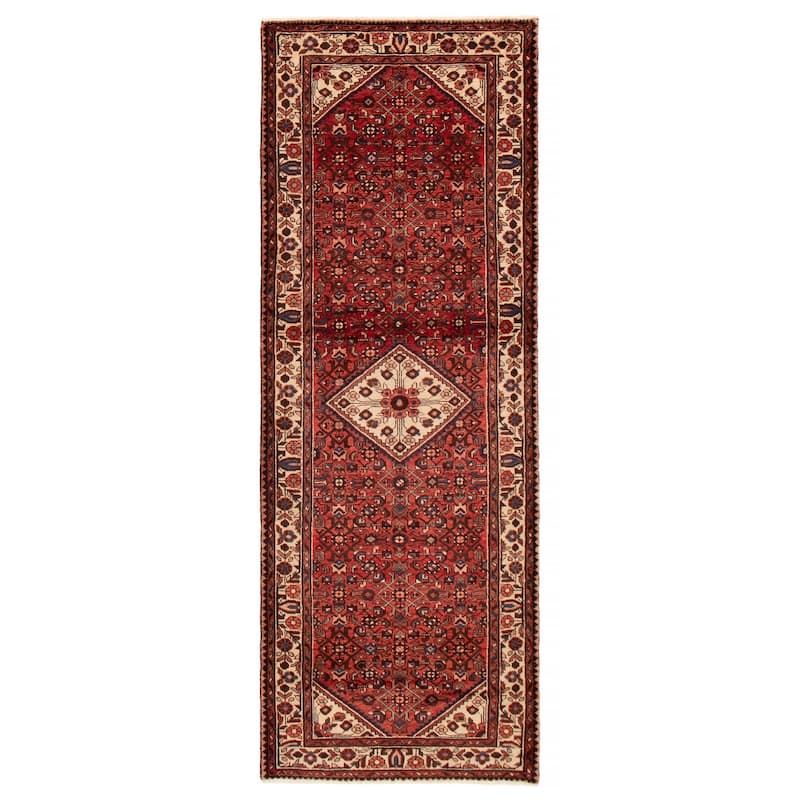 ECARPETGALLERY Hand-knotted Andelz Red Wool Rug - 3'7 x 9'8 - Red - 3'7 x 9'8