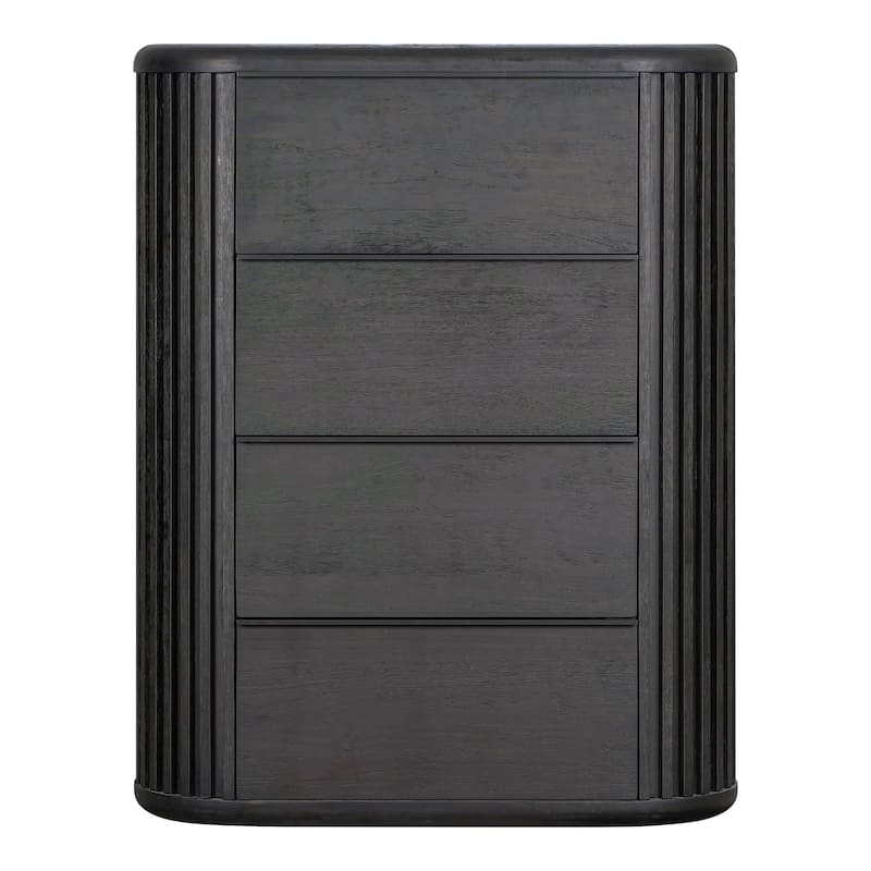 Furniture of America Caelan II Modern 6-Piece Black Solid Wood Panel Bedroom Set with Motion Light