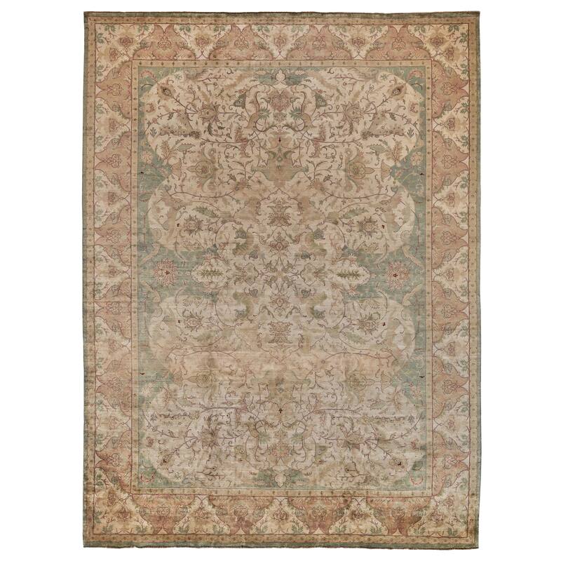EXQUISITE RUGS ONE-OF-A-KIND Super Fine Weave Polonaise Hand Loomed Beige Rug - 15'x20' - 15'0"x20'0"