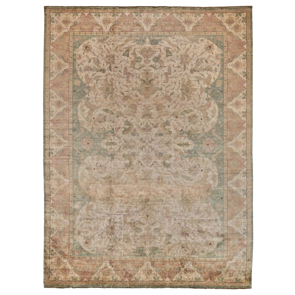EXQUISITE RUGS ONE-OF-A-KIND Super Fine Weave Polonaise Hand Loomed Beige Rug - 15'x20' - 15'0"x20'0"