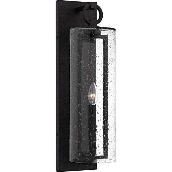 slide 2 of 8, Redan 1-Light Stone Black Outdoor Wall Lantern