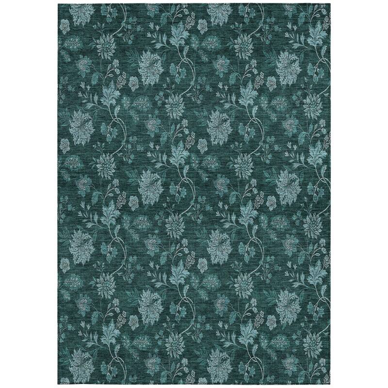 HomeRoots Floral Transitional Rectangle Outdoor Rug