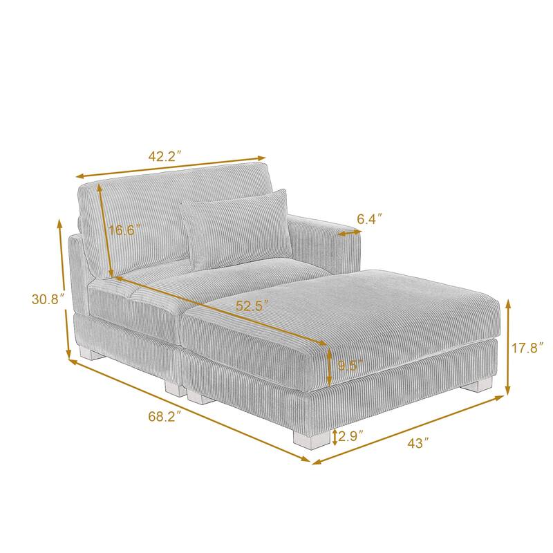 Modular Sectional Sofa with Ottomans