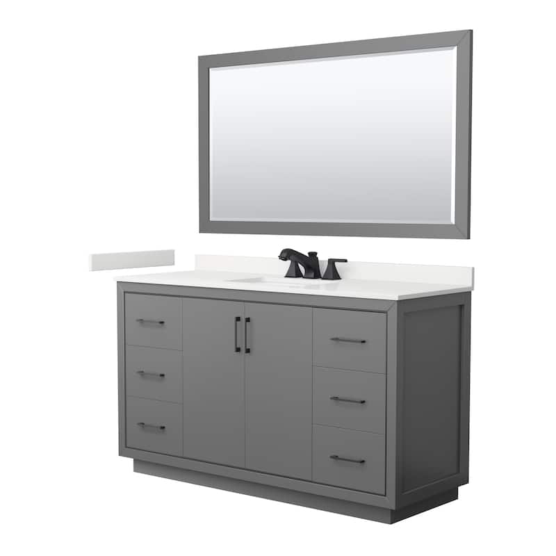 Icon 60-inch Single Vanity, Quartz Top, 58-inch Mirror