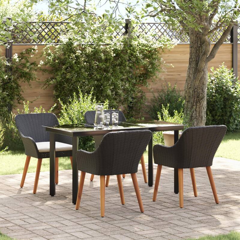 Modern Dining Table for Home Use - Black 55.1 x 27.6 x 29.1 square table legs 4chair