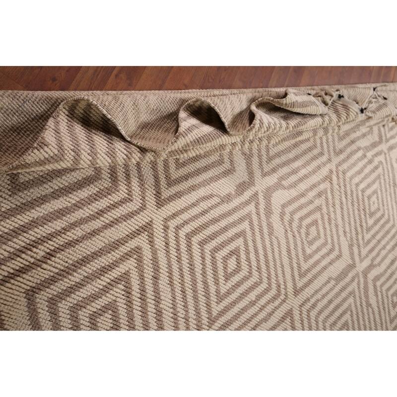 All-Over Geometric Moroccan Large Area Rug Handmade Wool Carpet - 9'10"x 14'9"