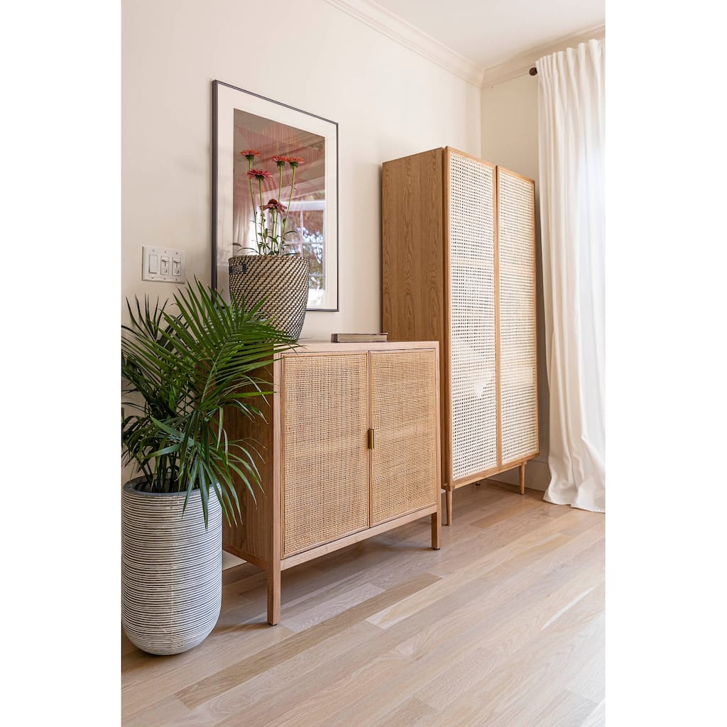 35.4" Wide Small Sideboard, Brown