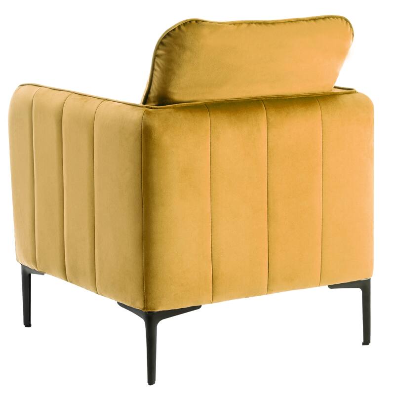 Nora Modern Velvet Accent Chair for Bedroom with Metal Legs