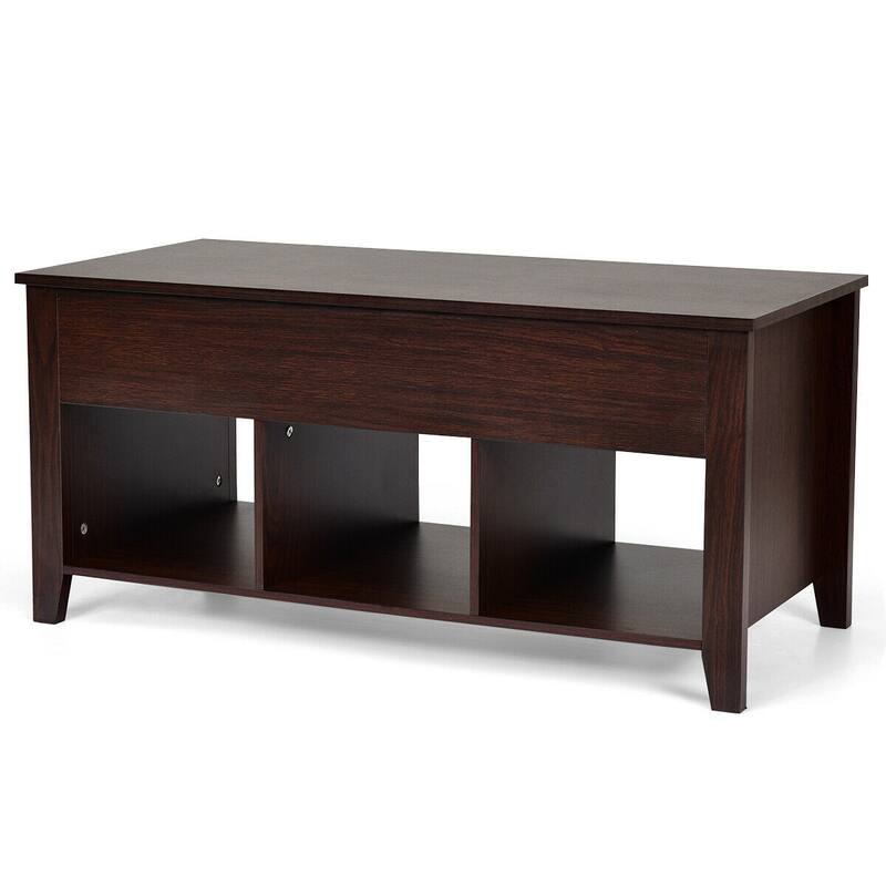 Gymax Lift Top Coffee Table and Lower Shelf Living Room Home Decor