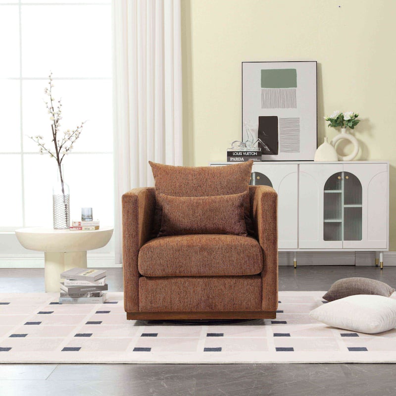 360 degree rotating bucket chair Round casual sofa chair - Brown