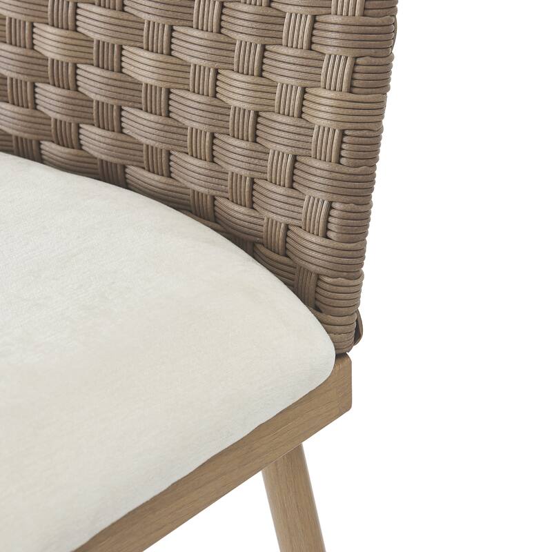 Christopher Knight Home - Esme Barstool in Iron & Rattan with Upholstered Cushion (Set of 2)