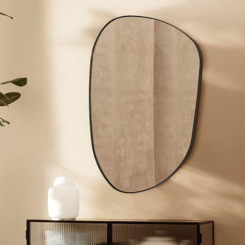 TEHOME Bertlinde wall mirror irregular shaped mirror for living room - 36" x 26" - Black