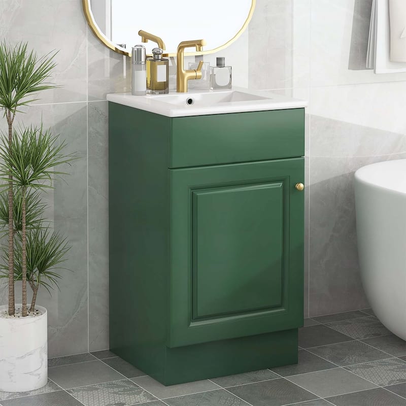 18" Bathroom Vanity with Sink - Green