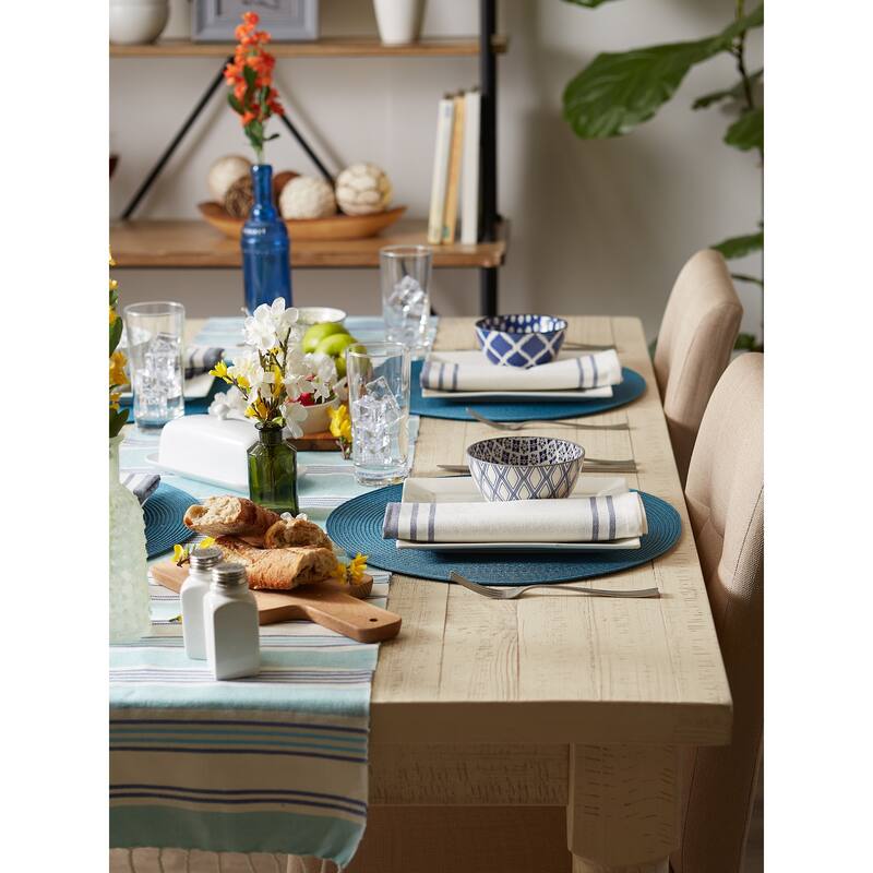 DII White Round PP Woven Placemat Set of 6
