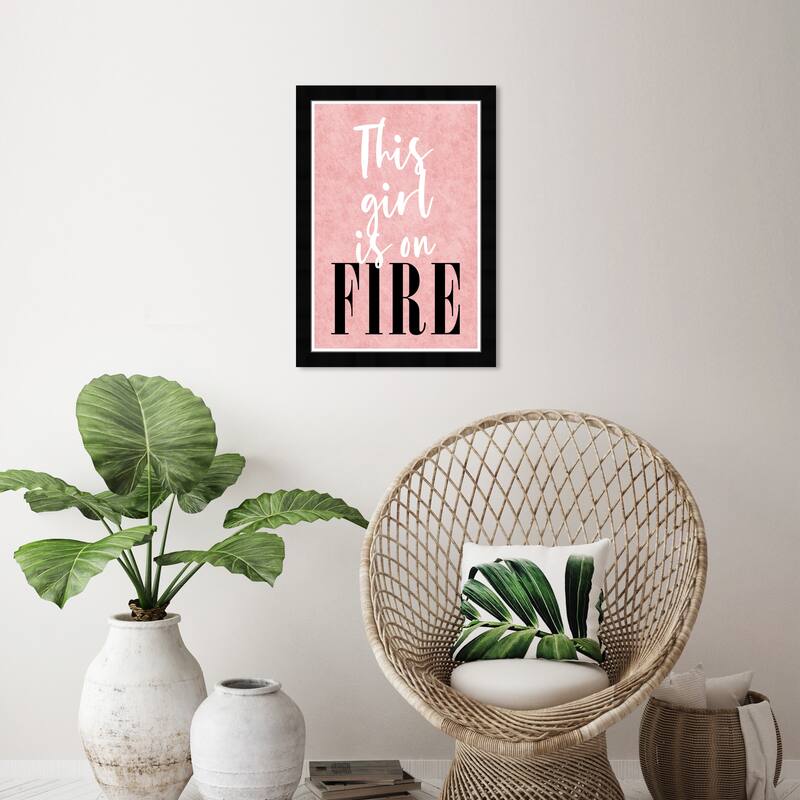 Wynwood Studio Prints Typography and Quotes This Girl Script Velvet Pink and Wall Art Canvas Print - Black
