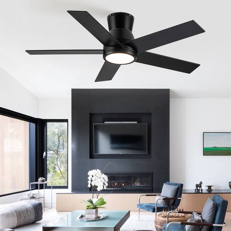 52"Lowe Profile Ceiling Fan with Light and Remote Control