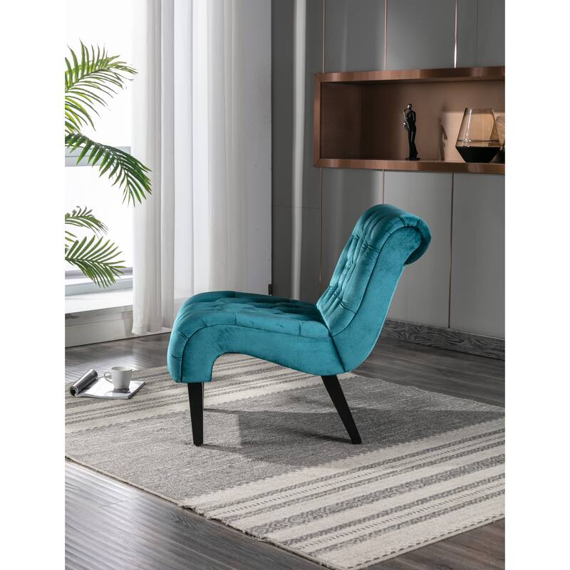 Modern Velvet Armless Living Room Chairs Set of 2