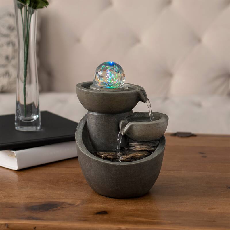 Carbon Loft Tabletop Water Fountain 3-tier Waterfall