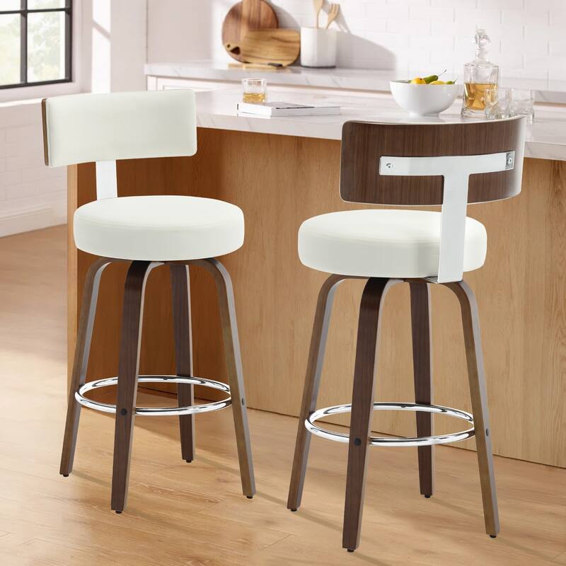 Faux Leather Upholstered Swivel Counter/ Bar Stools Set of 1/2/4