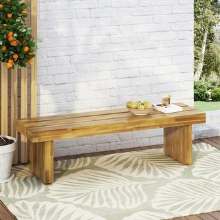 Appling Outdoor Acacia Wood Outdoor Bench by Christopher Knight Home - N/A