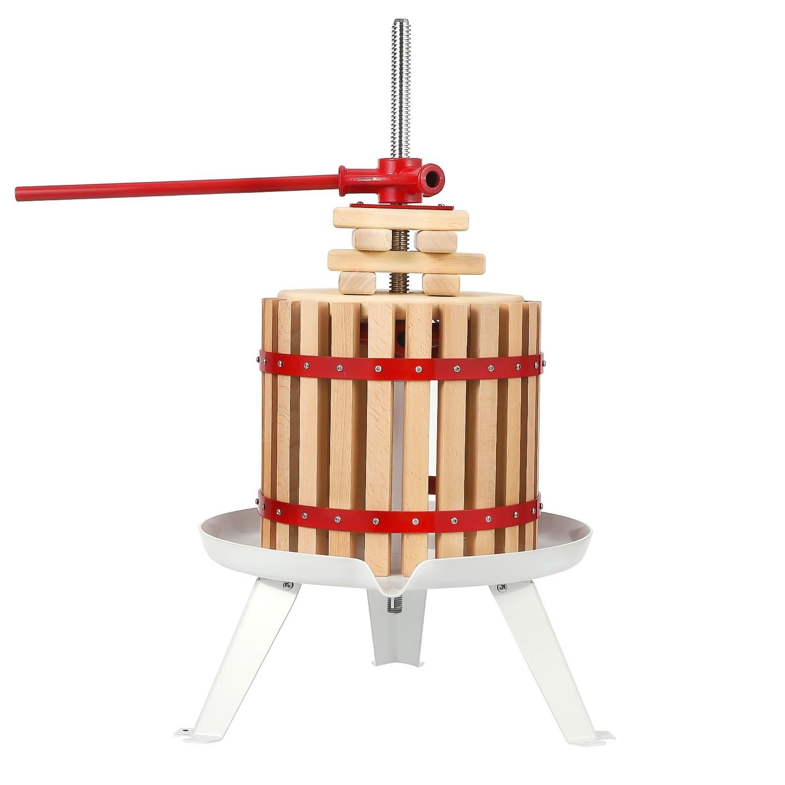 Manual Fruit Wine Press, Wood and Steel Fruit Wine Press With T-Handle