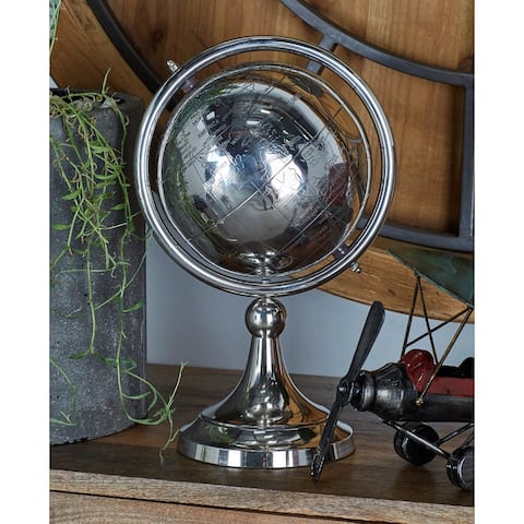 Silver Aluminum Glam Globe 13 x 8 x 7