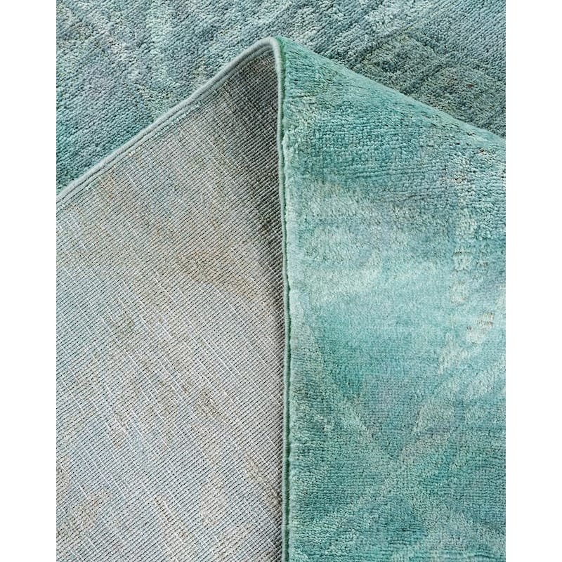 Vibrance, One-of-a-Kind Hand-Knotted Area Rug - Blue, 8' 2" x 9' 10" - 8' 2" x 9' 10"