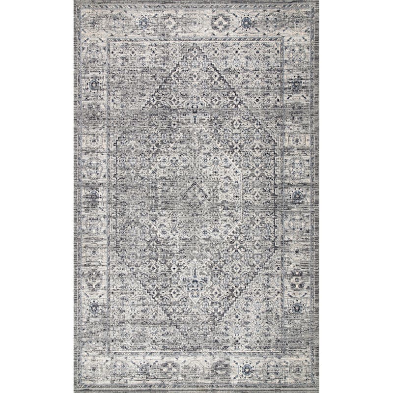 Nuloom Traditional Classical Lavish Versaille Blooming Ombre Faded Frame Area Rug