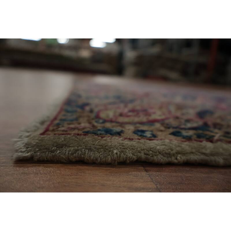 Hand Knotted Oriental 100% Wool Carpet Traditional All-Over Beige & Ivories Kerman Area Rug - 4' 9'' X 3' 0''