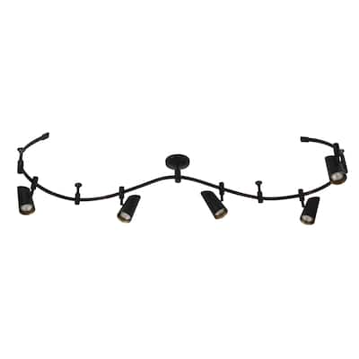 Catalina Lunar 5-Light LED Flex Track - Black & Gold