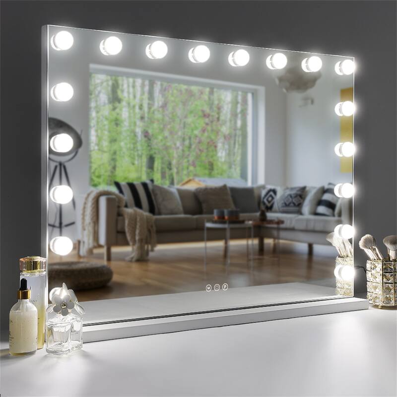 Large Lighted Makeup Mirror with USB Port