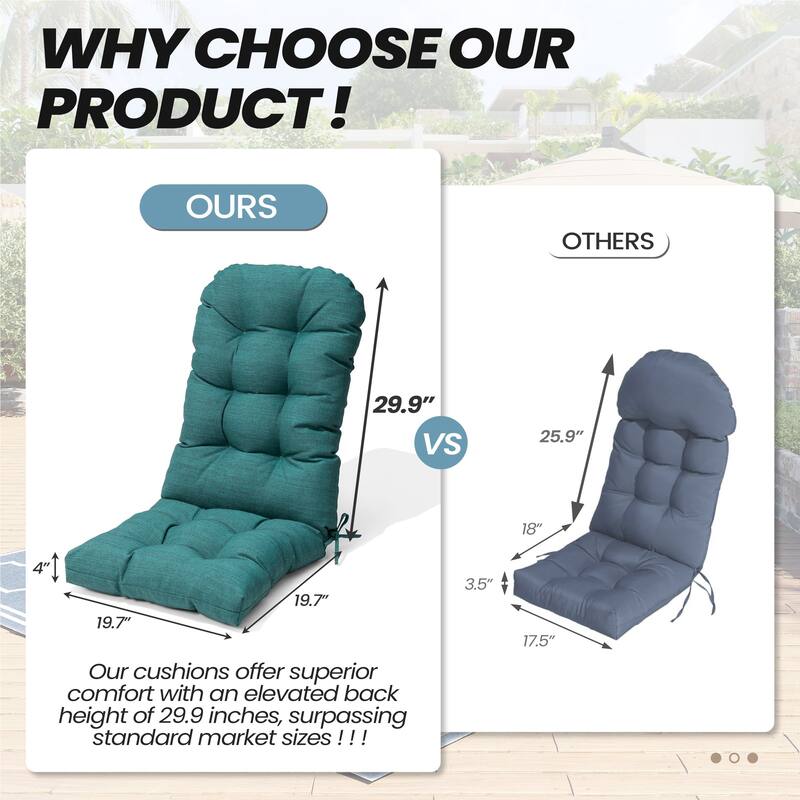 Adirondack Style Patio Outdoor Chair Cushion for Adirondack Chair or Lounge Rocking Chair - See picture