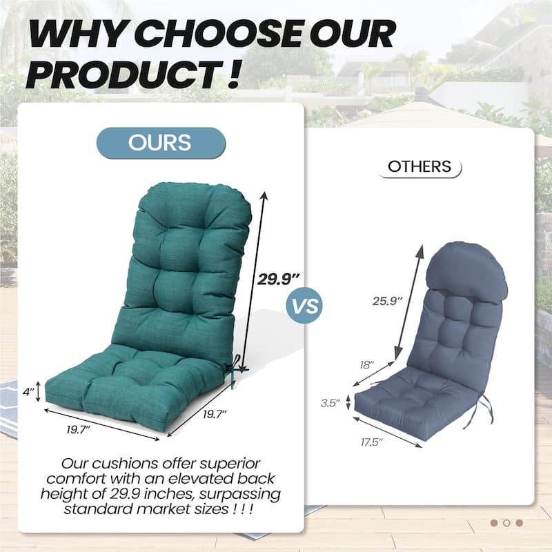 Outdoor Adirondack Chair Cushion Thickened Patio Chair Pad Lounge Rocking Chair Cushion