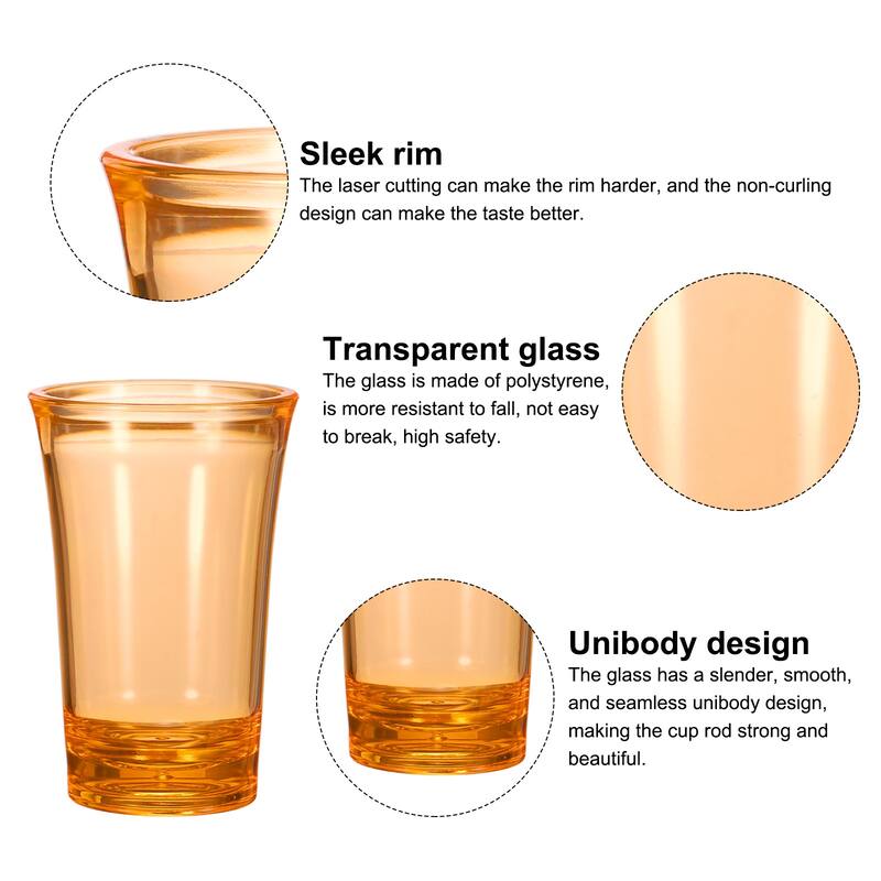 6pcs Shot Glasses 1.2oz Polystyrene for Cocktail