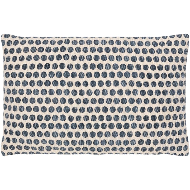 Faizah Block Print Dotted Cotton Throw Pillow