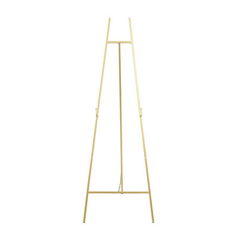 Metal Geometric Tall Adjustable 3 Tier Display Easel with Chain Support - Black or Gold - Roche River Decor