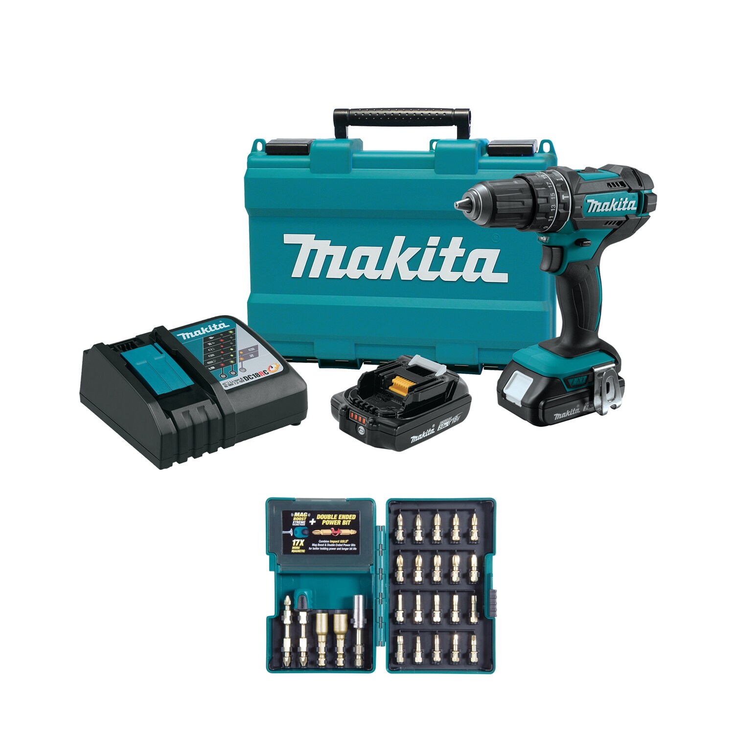 Shop Makita 18v Lxt Lithium Ion Compact Cordless 1 2 Hammer Driver Drill Kit 2 0ah Overstock 25722536
