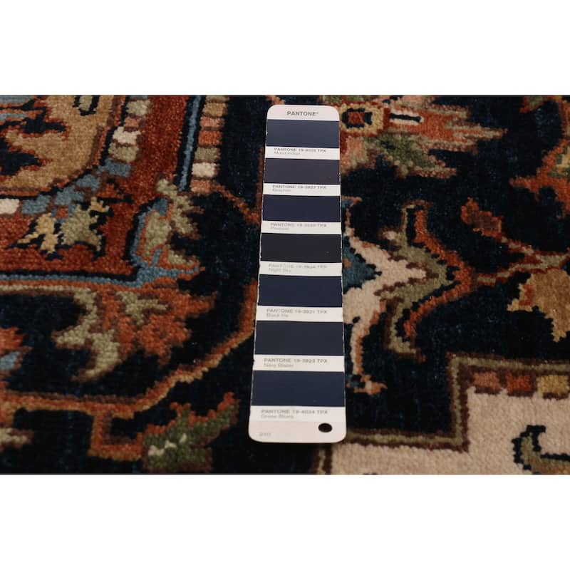ECARPETGALLERY Hand-knotted Jules Sultane Dark Navy Wool Rug - 5'10 x 8'11
