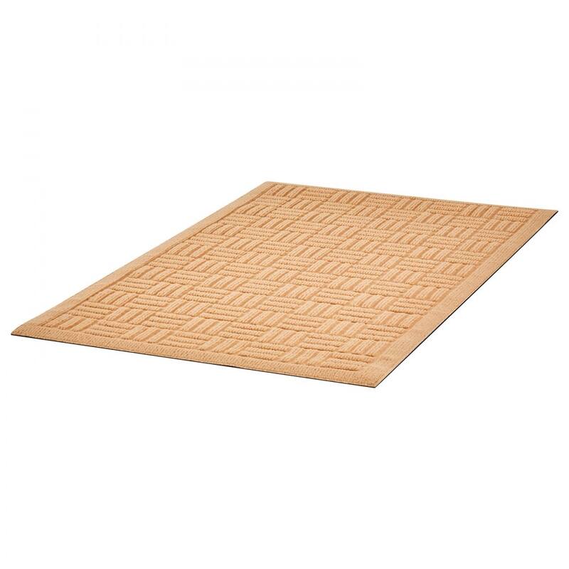 Beige Polyester Rubber Non-Slip Door Mat Absorbent Indoor Outdoor - 29.53 x 17.72 x 0.28 in