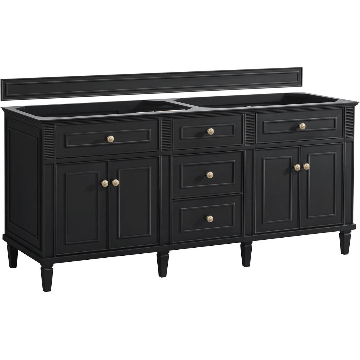 James Martin Vanities 424-V72-M Lorelai 72" Free Standing Double Basin - Black Onyx